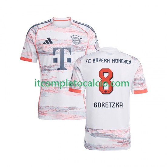 Maglia FC Bayern München Leon Goretzka 8 Divisa Away 2025-2026 Manica Corta ,Uomo