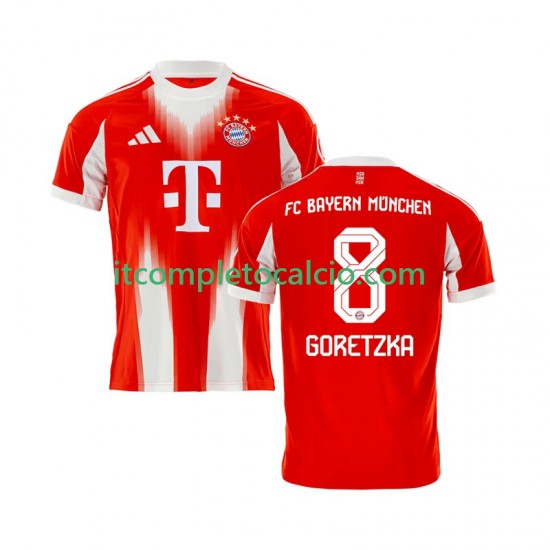 Maglia FC Bayern München Leon Goretzka 8 Divisa Home 2025-2026 Manica Corta ,Uomo