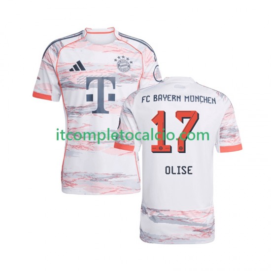 Maglia FC Bayern München Michael Olise 17 Divisa Away 2025-2026 Manica Corta ,Uomo