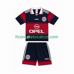 Maglia FC Bayern München 1997 Retro Divisa Home 1999 Manica Corta ,Bambino