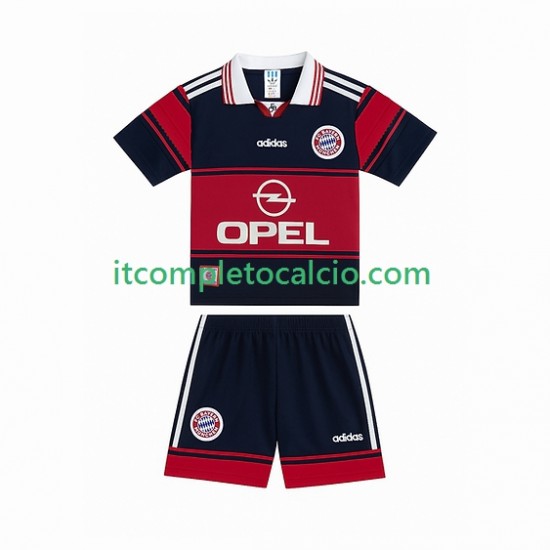 Maglia FC Bayern München 1997 Retro Divisa Home 1999 Manica Corta ,Bambino
