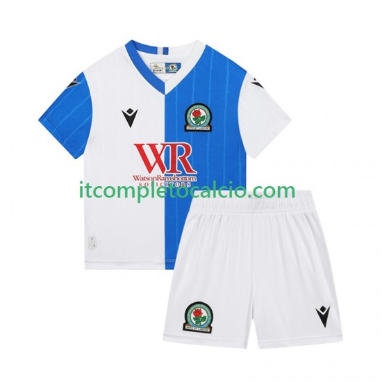 Maglia Blackburn Rovers Divisa Home 2025-2026 Manica Corta ,Bambino