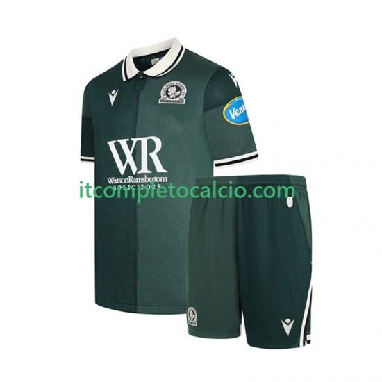 Maglia Blackburn Rovers Terza Divisa 2025-2026 Manica Corta ,Bambino