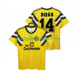 Maglia Borussia Dortmund DIEGO 14 DFB-POKAL 1989 Retro Divisa Home Manica Corta ,Uomo