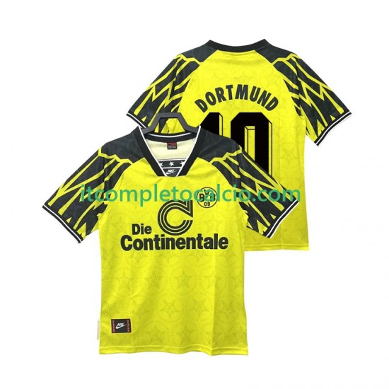 Maglia Borussia Dortmund Moller 10 1995 Retro Divisa Home 1994 Manica Corta ,Uomo