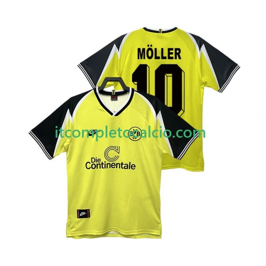 Maglia Borussia Dortmund Moller 10 1995 1996 Retro Divisa Home Manica Corta ,Uomo