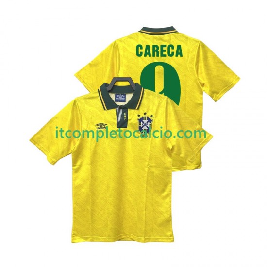 Maglia Brasile CARECA 9 1991 1993 Retro Divisa Home Manica Corta ,Uomo