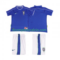 Maglia Brasile Retro Divisa Away 1998 Manica Corta ,Bambino