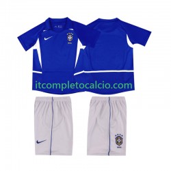 Maglia Brasile Retro Divisa Away 2002 Manica Corta ,Bambino