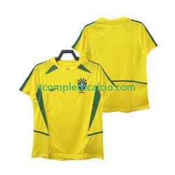 Maglia Brasile Retro Divisa Home 2002 Manica Corta ,Uomo