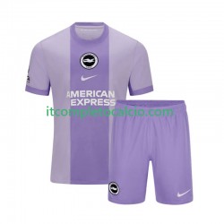 Maglia Brighton Hove Albion Divisa Away 2025-2026 Manica Corta ,Bambino