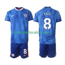 Maglia Chelsea Enzo Fernandez 8 Divisa Home 2025-2026 Manica Corta ,Bambino