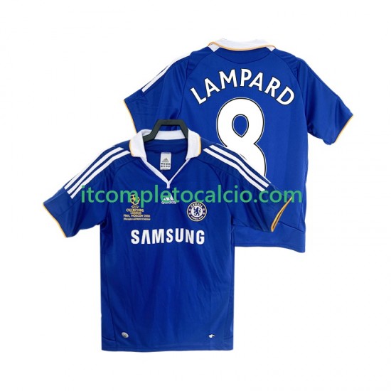 Maglia Chelsea LAMPARD 8 2007 Retro Divisa Home 2008 Manica Corta ,Uomo