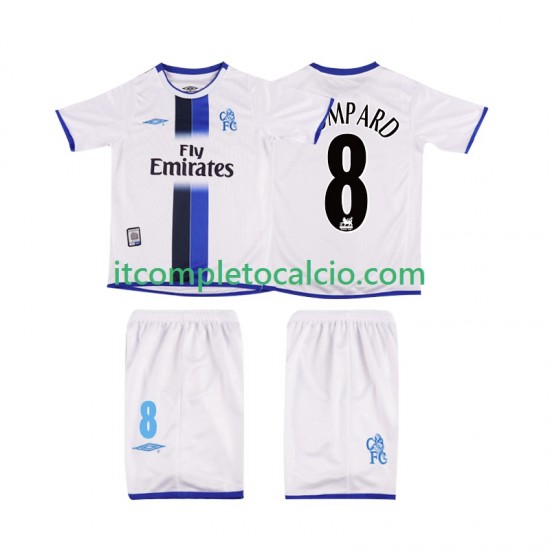 Maglia Chelsea LOMPARD 8 2003 Retro Divisa Away 2004 Manica Corta ,Bambino