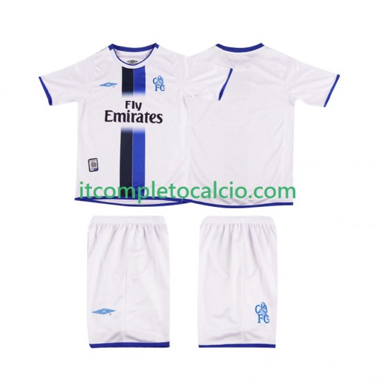 Maglia Chelsea 2003 Retro Divisa Away 2004 Manica Corta ,Bambino