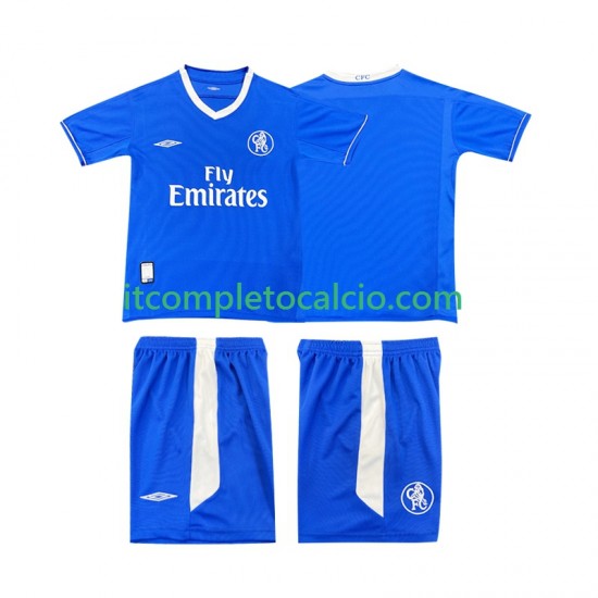 Maglia Chelsea 2003 2005 Retro Divisa Home Manica Corta ,Bambino