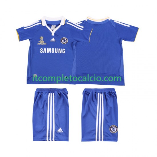 Maglia Chelsea 2007 Retro Divisa Home 2008 Manica Corta ,Bambino