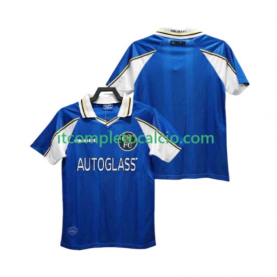 Maglia Chelsea 1997 Retro Divisa Home 1999 Manica Corta ,Uomo