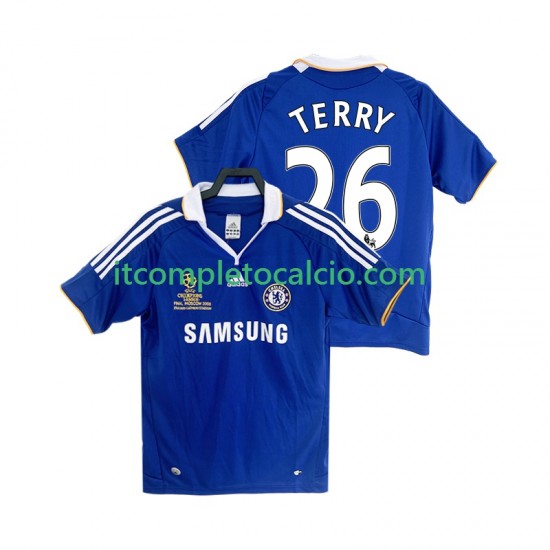 Maglia Chelsea TERRY 26 2007 Retro Divisa Home 2008 Manica Corta ,Uomo