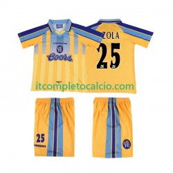 Maglia Chelsea ZOLA 25 1995 1997 Retro Divisa Away Manica Corta ,Bambino