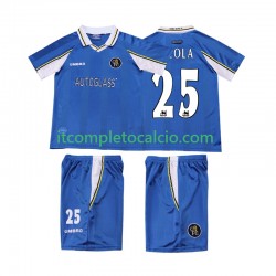 Maglia Chelsea ZOLA 25 1997 Retro Divisa Home 1999 Manica Corta ,Bambino