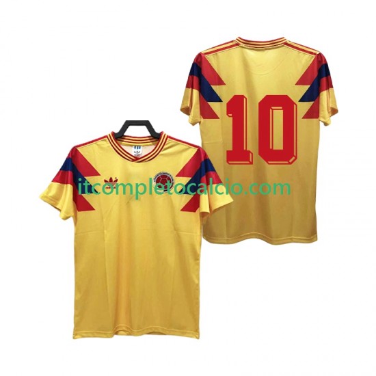 Maglia Colombia 10 1990 Retro Divisa Home Manica Corta ,Uomo