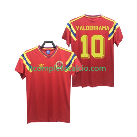Maglia Colombia VALDERRAMA 10 1990 Retro Divisa Away Manica Corta ,Uomo