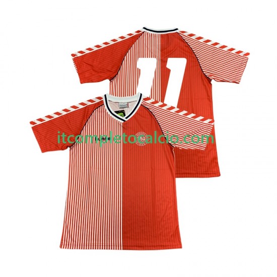 Maglia Danimarca 11 1986 Retro Divisa Home Manica Corta ,Uomo