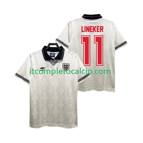 Maglia Inghilterra LINEKER 11 1990 Retro Divisa Home Manica Corta ,Uomo