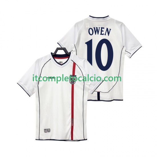 Maglia Inghilterra OWEN 10 Retro Divisa Home 2002 Manica Corta ,Uomo