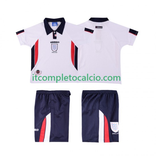 Maglia Inghilterra Retro Divisa Home 1998 Manica Corta ,Bambino