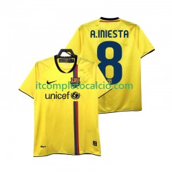 Maglia FC Barcelona A INIESTA 8 2009 Retro Divisa Away 2008 Manica Corta ,Uomo