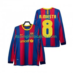 Maglia FC Barcelona A INIESTA 8 Retro Divisa Home 2011 2010 Manica Lunga ,Uomo
