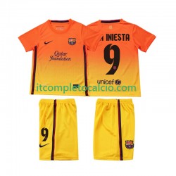 Maglia FC Barcelona A INIESTA 9 2012 2013 Retro Divisa Away Manica Corta ,Bambino