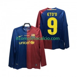 Maglia FC Barcelona ETO O 9 Champions League 2009 Retro Divisa Home 2008 Manica Lunga ,Uomo
