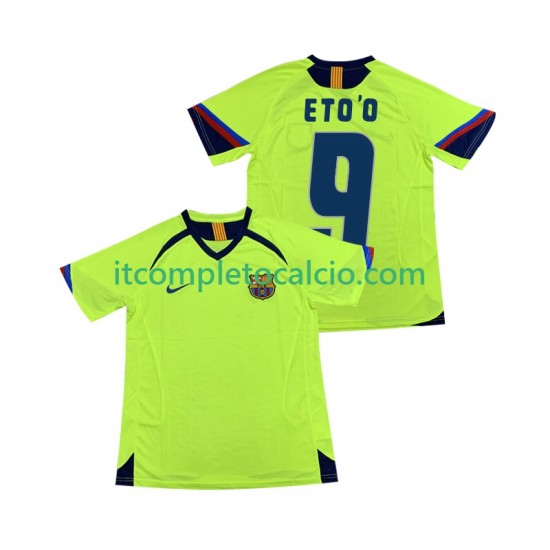 Maglia FC Barcelona ETOO 9 2005 Retro Divisa Away 2006 Manica Corta ,Uomo