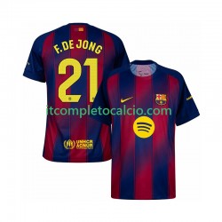 Maglia FC Barcelona Frenkie de Jong 21 Divisa Home 2025-2026 Manica Corta ,Uomo
