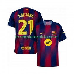 Maglia FC Barcelona Frenkie de Jong 21 Champions League Divisa Home 2025-2026 Manica Corta ,Uomo