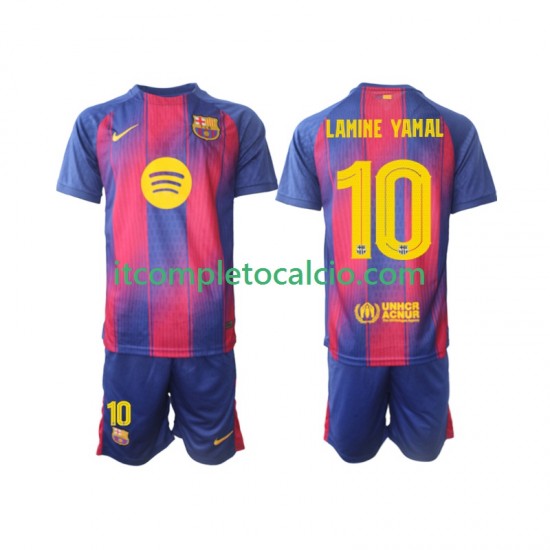 Maglia FC Barcelona Lamine Yamal 10 Champions League Divisa Home 2025-2026 Manica Corta ,Bambino