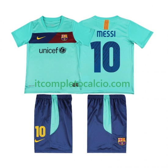 Maglia FC Barcelona Lionel Messi 10 Retro Divisa Away 2011 2010 Manica Corta ,Bambino