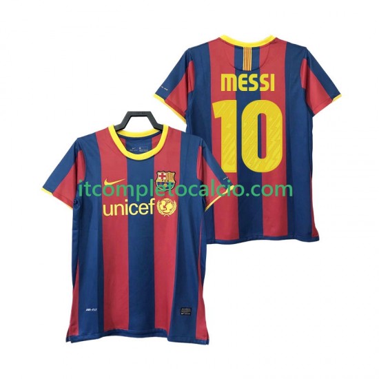 Maglia FC Barcelona Lionel Messi 10 Retro Divisa Home 2011 2010 Manica Corta ,Uomo