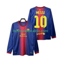 Maglia FC Barcelona Lionel Messi 10 2012 2013 Retro Divisa Home Manica Lunga ,Uomo