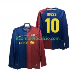Maglia FC Barcelona Lionel Messi 10 Champions League 2009 Retro Divisa Home 2008 Manica Lunga ,Uomo