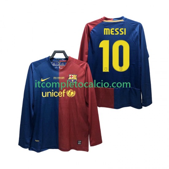 Maglia FC Barcelona Lionel Messi 10 Champions League 2009 Retro Divisa Home 2008 Manica Lunga ,Uomo