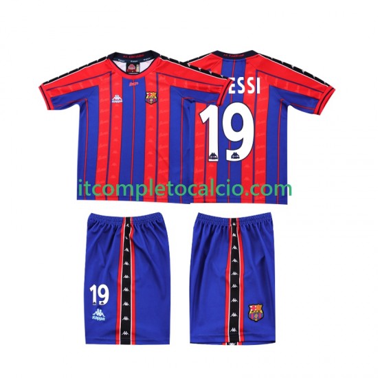 Maglia FC Barcelona Lionel Messi 19 1997 Retro Divisa Home 1998 Manica Corta ,Bambino