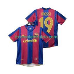 Maglia FC Barcelona Lionel Messi 19 2007 Retro Divisa Home 2008 Manica Corta ,Uomo