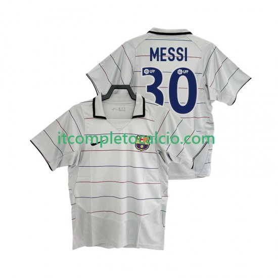 Maglia FC Barcelona Lionel Messi 30 2003 Retro Divisa Away 2004 Manica Corta ,Uomo