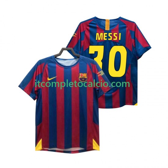 Maglia FC Barcelona Lionel Messi 30 Champions League 2005 Retro Divisa Home 2006 Manica Corta ,Uomo