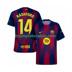 Maglia FC Barcelona Marcus Rashford 14 Divisa Home 2025-2026 Manica Corta ,Uomo