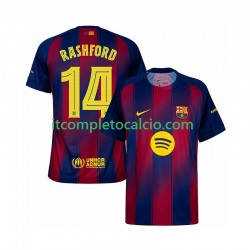 Maglia FC Barcelona Marcus Rashford 14 Champions League Divisa Home 2025-2026 Manica Corta ,Uomo
